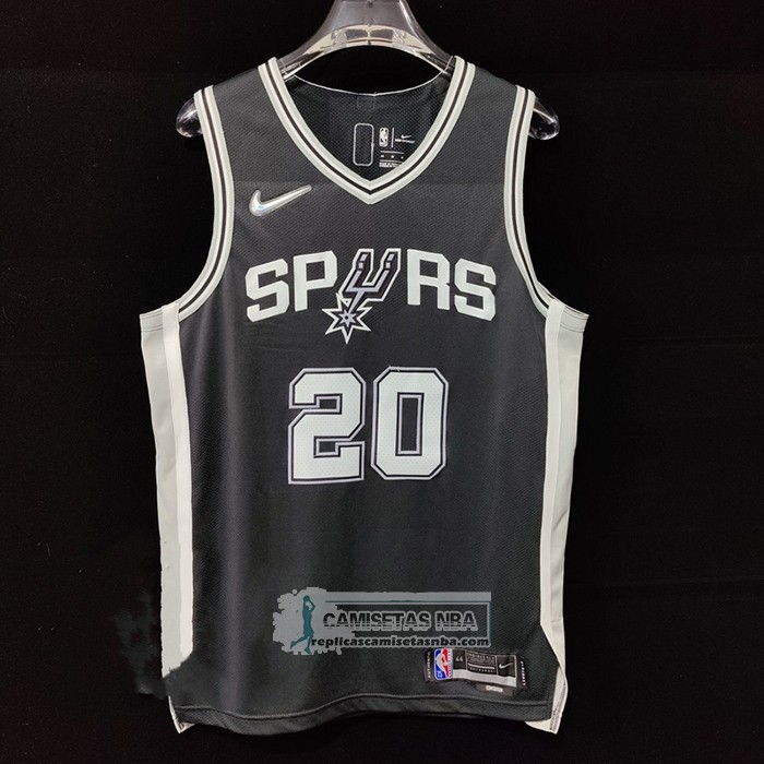 Camiseta San Antonio Spurs Manu Ginobili NO 20 Icon Autentico Negro